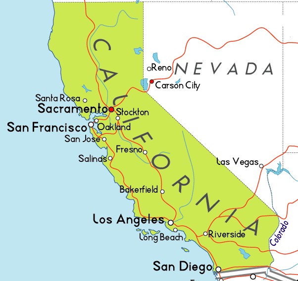 Mapa De California Mapa Físico Geográfico Político Turístico Y
