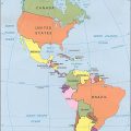 Mapa fisico de America con nombres