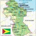 Mapa fisico de Guyana