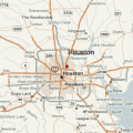 Mapa fisico de Houston
