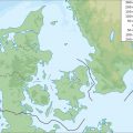Mapa físico de Dinamarca