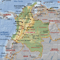 Mapa geografico de Colombia con sus limites