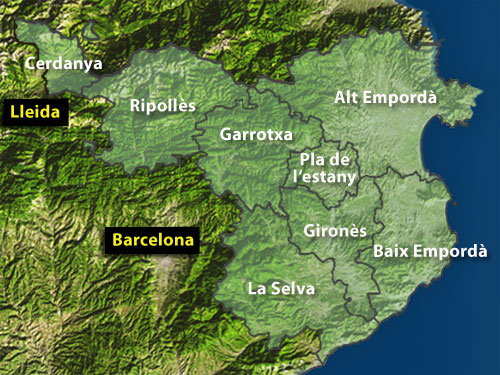 Mapa de Girona - Mapa Físico, Geográfico, Político, turístico y ...