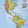 Mapa topografico de America con nombres