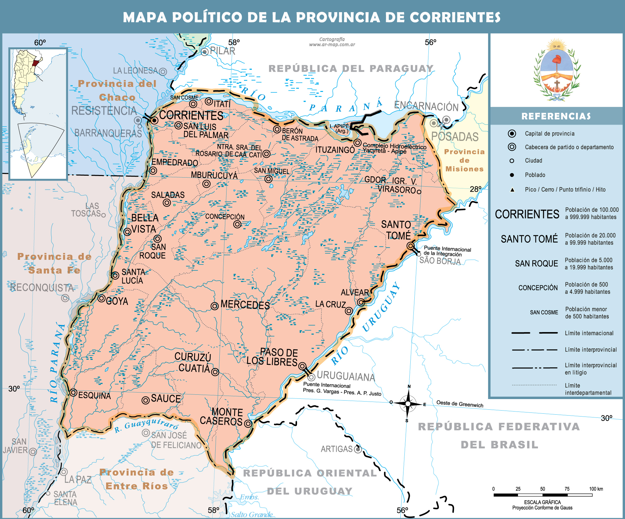 Mapa De Corrientes Mapa Físico Geográfico Político Turístico Y
